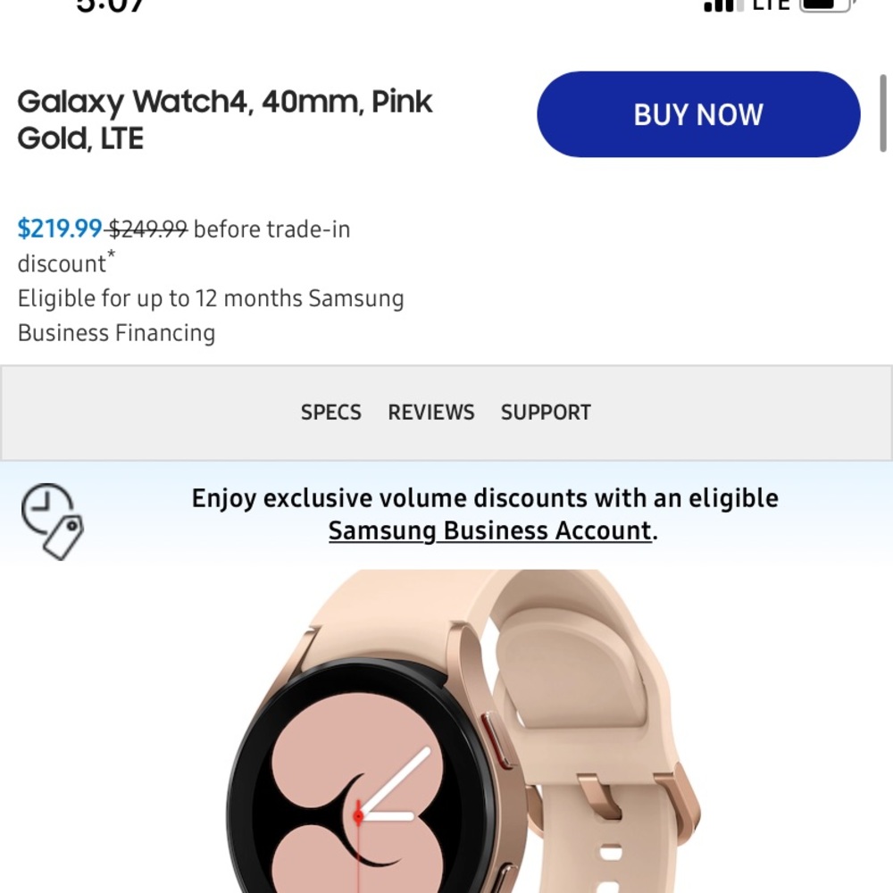 Galaxy Watch4, 40mm, Pink Gold, LTE